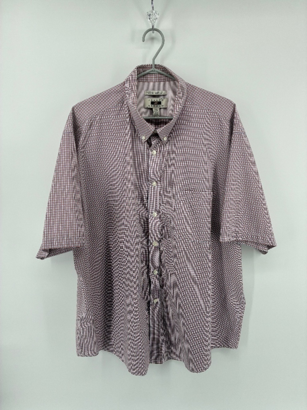 Joseph Abbound Men’s Short Sleeve Red Checkered Dress Shirt